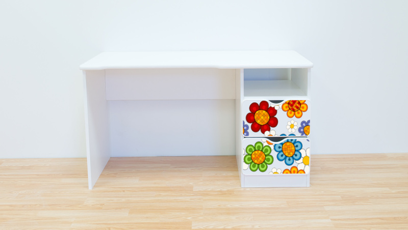 Becks písací stolík pravý Kvety mix